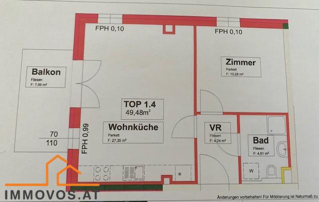 WUNDERSCH&#214;NE 2-ZIMMERWOHNUNG MIT LOGGIA IN DER KIRSCHENALLEE -VOLL M&#214;BLIERT /  / 1220 Wien 22.,Donaustadt / Bild 9