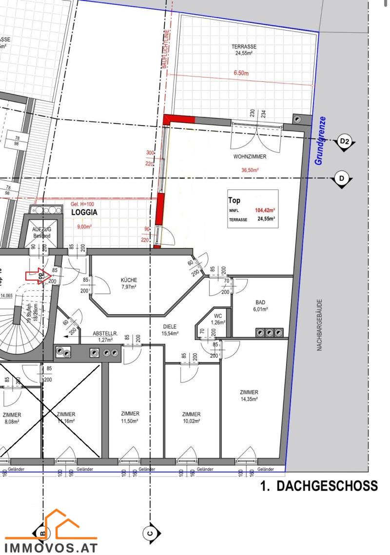  24 m2 Sonnen-Terrasse mit Ausblick im Altbau + 4 Zimmer-Wohnung + alles auf einer Ebene UND barrierefrei! /  / 1070 Wien 7.,Neubau / Bild 5
