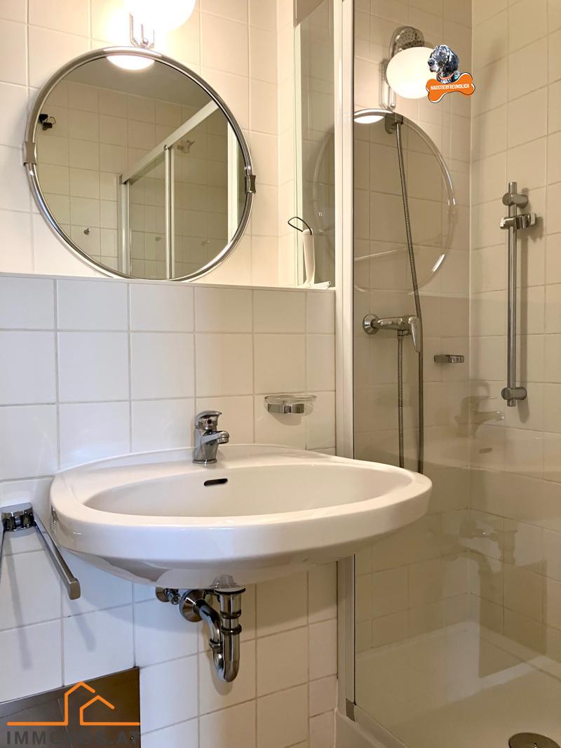 geräumige Dusche