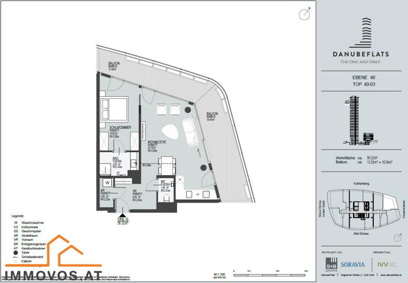 LEBENSQUALIT&#196;T PUR: MODERNE 2-ZIMMER-WOHNUNG MIT AUSSICHT IN DEN DANUBE FLATS /  / 1220 Wien 22.,Donaustadt / Bild 9