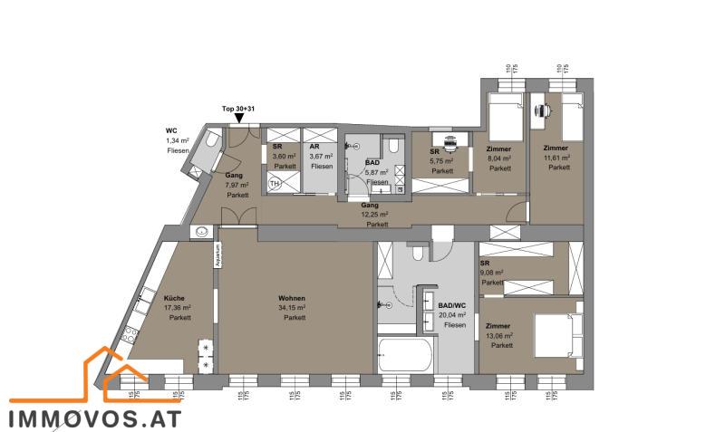 Ruhige Seitengasse - Zentrale City-Lage - Großzügige Altbauwohnung  /  / 1020&nbsp;Wien 2.,Leopoldstadt / Bild 2