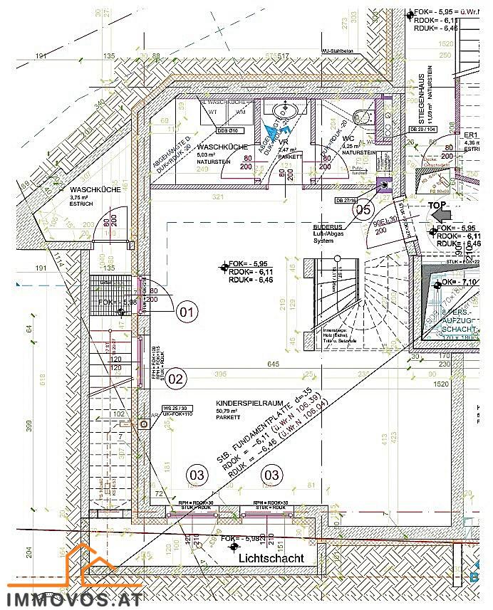 Planauszug der untersten Ebene mit dem Hobbybereich
