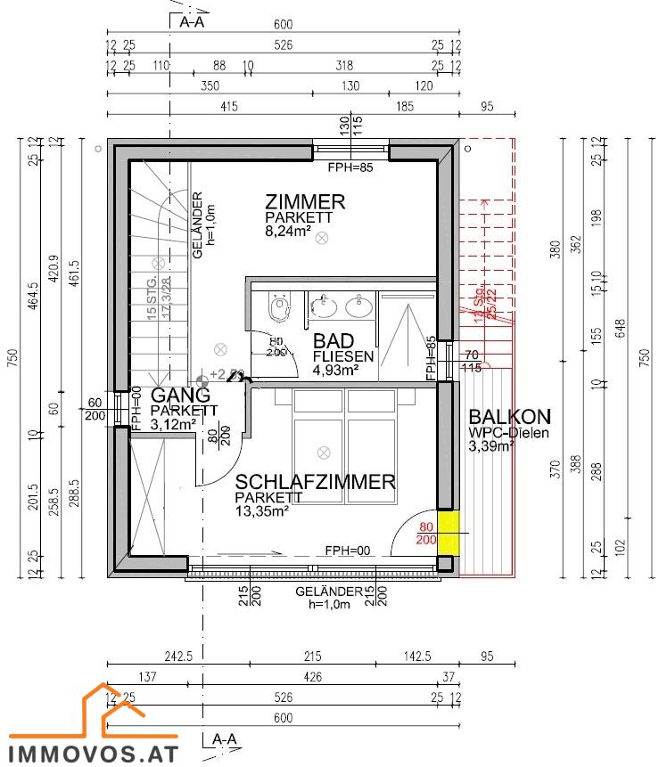 adaptierter Planauszug Galerieg oben
