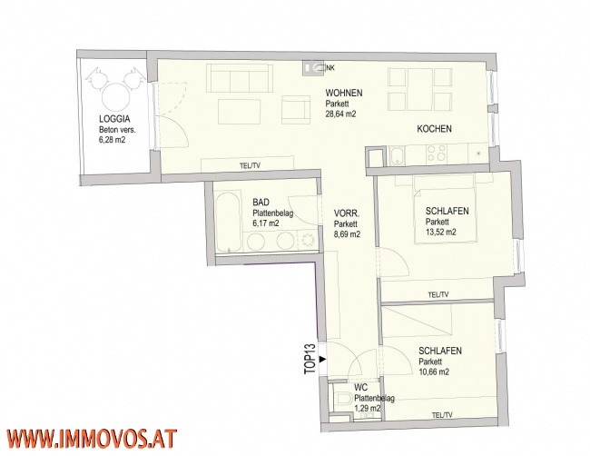 3-ZIMMER-WOHNUNG MIT LOGGIA UND GARAGE