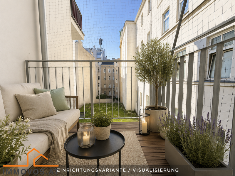 STILVOLLE  2-ZIMMER -ALTBAUWOHUNG MIT BALKON IN RUHIGER INNENHOFLAGE