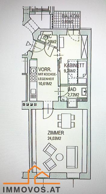 STILVOLLE  2-ZIMMER -ALTBAUWOHUNG MIT BALKON IN RUHIGER INNENHOFLAGE /  / 1120&nbsp;Wien 12.,Meidling / Bild 3