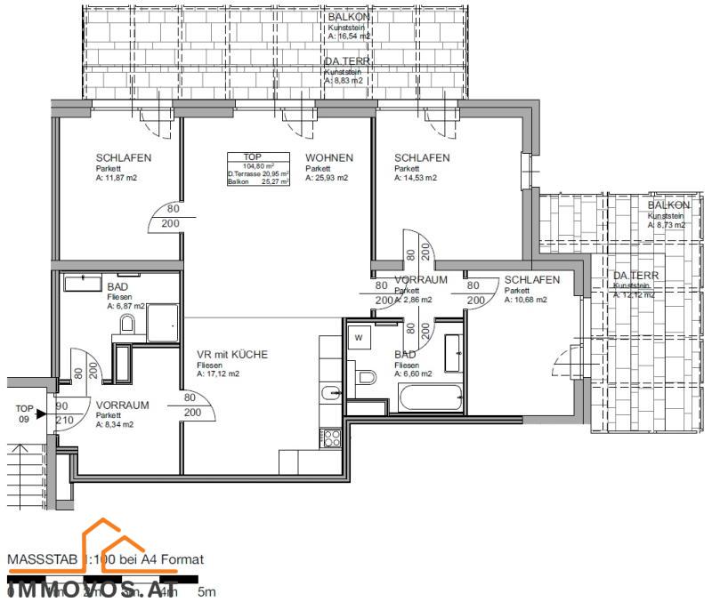 Planauszug der Wohnung
