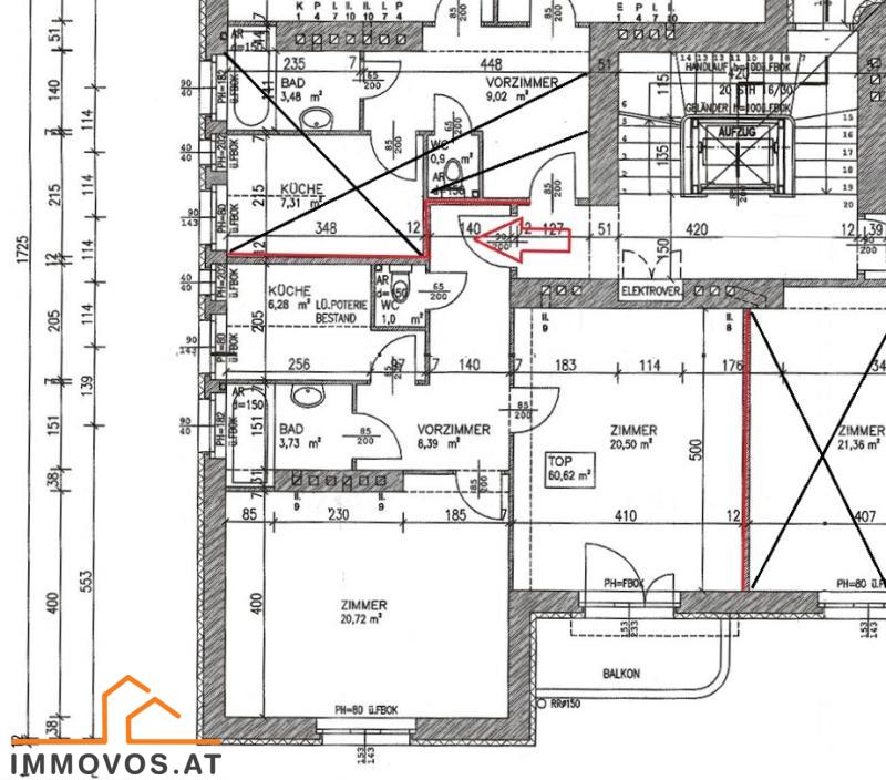 adaptierter Plan-Auszug