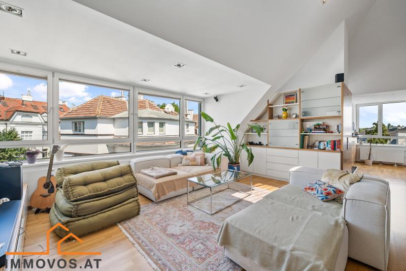 Kahlenbergblick -  Gersthofer Cottage: Dachgeschoss-Loft + Terrasse + 43 m2 Garage + barrierefreier Lift