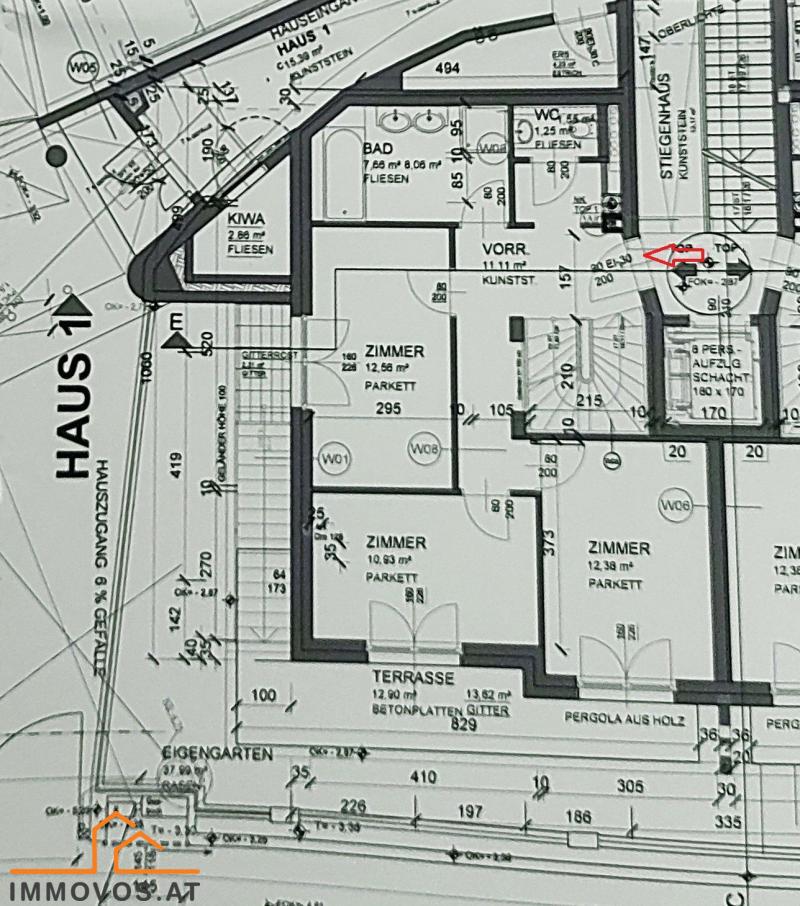 Planauszug der Ebene 2 (Mitte)